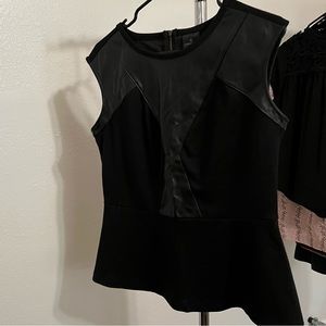 Faux leather top